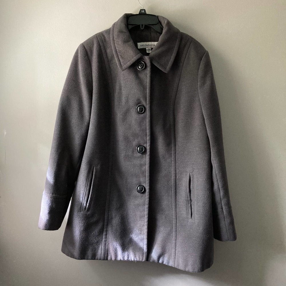 Liz Claiborne Gray Peacoat size XL